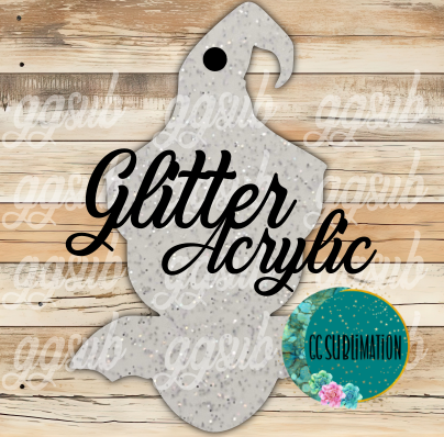 Glitter Acrylic - Bat with witch hat With or Without Hole - Sublimation Acrylic