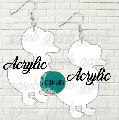 Acrylic - Goose with bonnet 5 & 10 pairs 1.5 & 2 inch size - Sublimation Acrylic