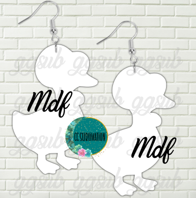 MDF - Goose with a bonnet earrings 2 sizes to choose from