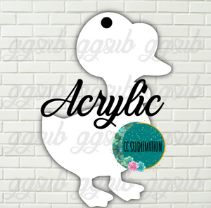Acrylic- Goose with bonnet With or Without Hole - Sublimation Acrylic