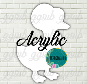 Acrylic Goose with bonnet 10 or 20 count 1.5 & 2 inch size (FOR BADGE REELS) - Sublimation Acrylic