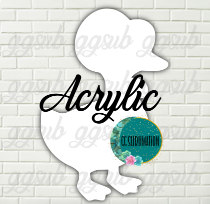 Acrylic Goose with bonnet 10 or 20 count 1.5 & 2 inch size (FOR BADGE REELS) - Sublimation Acrylic