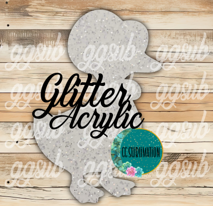 Glitter Acrylic Goose with bonnet 10 or 20 count 1.5 & 2 inch size( FOR BADGE REELS) - Sublimation Acrylic