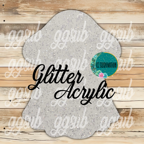 Glitter Acrylic Mushroom ghost 10 or 20 count 1.5 & 2 inch size( FOR BADGE REELS) - Sublimation Acrylic