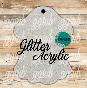 Glitter Acrylic - Mushroom ghost With or Without Hole - Sublimation Acrylic