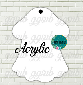 Acrylic- Mushroom ghost With or Without Hole - Sublimation Acrylic