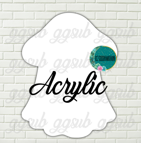 Acrylic Mushroom ghost 10 or 20 count 1.5 & 2 inch size (FOR BADGE REELS) - Sublimation Acrylic