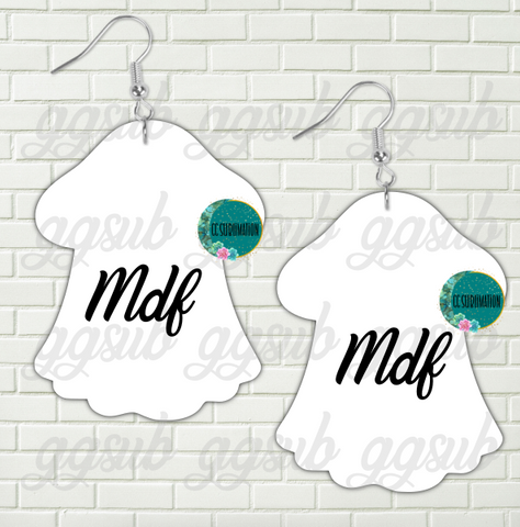 MDF - Mushroom ghost earrings 2 sizes to choose from