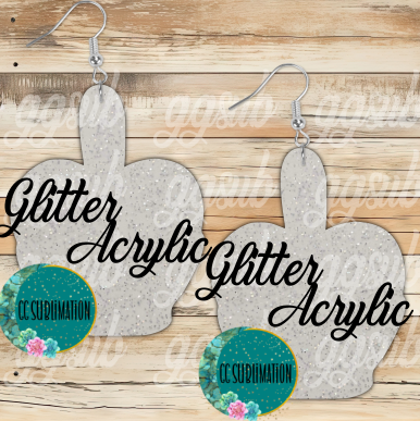 Glitter Acrylic Candy apple 5 & 10 pairs 1.5 & 2 inch size - Sublimation Acrylic