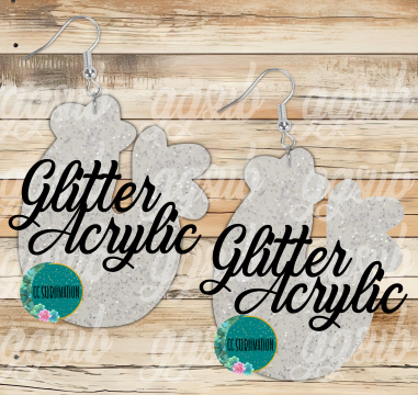 Glitter Acrylic Chicken 5 & 10 pairs 1.5 & 2 inch size - Sublimation Acrylic