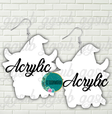 Acrylic - Highland witch 5 & 10 pairs 1.5 & 2 inch size - Sublimation Acrylic