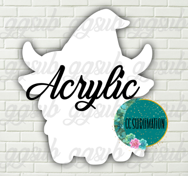 Acrylic Highland witch 10 or 20 count 1.5 & 2 inch size (FOR BADGE REELS) - Sublimation Acrylic