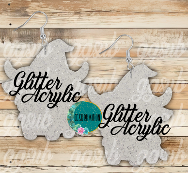 Glitter Highland witch ghost 5 & 10 pairs 1.5 & 2 inch size - Sublimation Acrylic