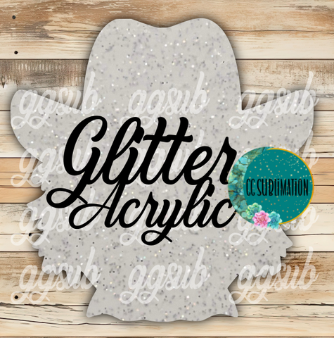 Glitter Acrylic Cowboy scarecrow 10 or 20 count 1.5 & 2 inch size( FOR BADGE REELS) - Sublimation Acrylic