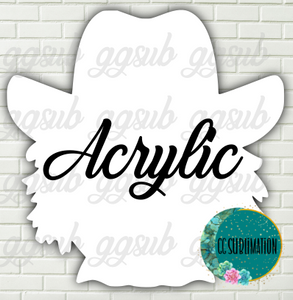 Acrylic Cowboy scarecrow 10 or 20 count 1.5 & 2 inch size (FOR BADGE REELS) - Sublimation Acrylic