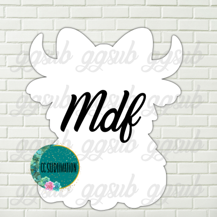 MDF -Highland cow bow withOUT holes 2 sizes to choose from (great for badge reels & hairbow centers)