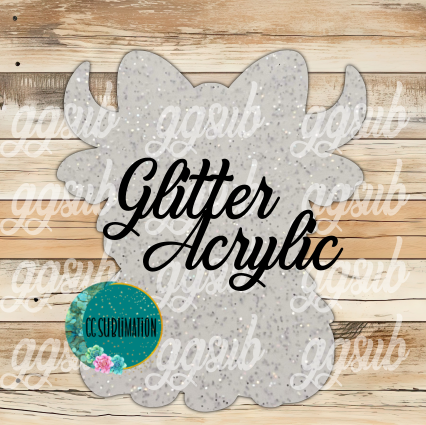 Glitter Acrylic Highland cow bow 10 or 20 count 1.5 & 2 inch size( FOR BADGE REELS) - Sublimation Acrylic
