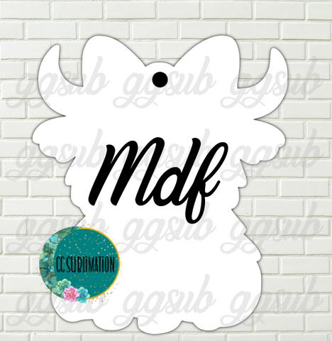 MDF -Highland cow bow With and WITHOUT holes