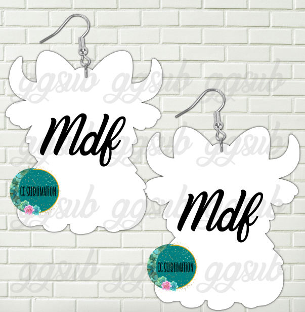 MDF - Highland cow bow earrings 2 sizes to choose from