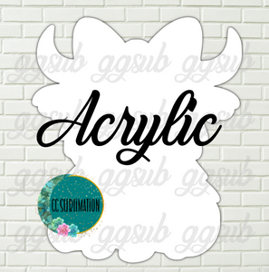Acrylic Highland cow bow 10 or 20 count 1.5 & 2 inch size (FOR BADGE REELS) - Sublimation Acrylic