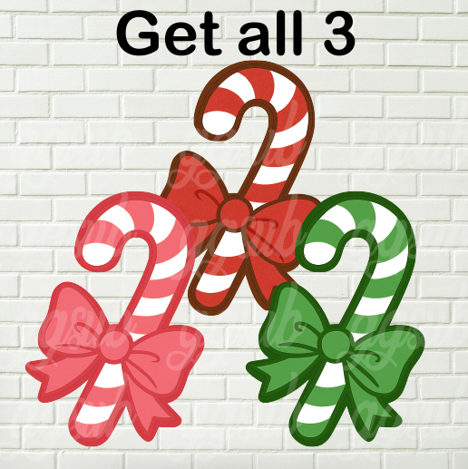 Digital design - Candy cane bow bundle design
