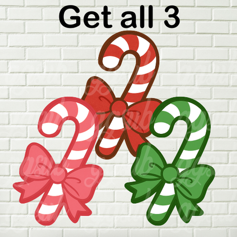 Digital design - Candy cane bow bundle design