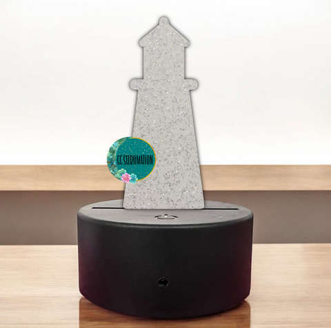 GLITTER Acrylic Lighthouse Light Base Blank - Sublimation Acrylic
