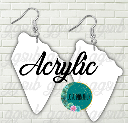 Acrylic - Pie slice 5 & 10 pairs 1.5 & 2 inch size - Sublimation Acrylic