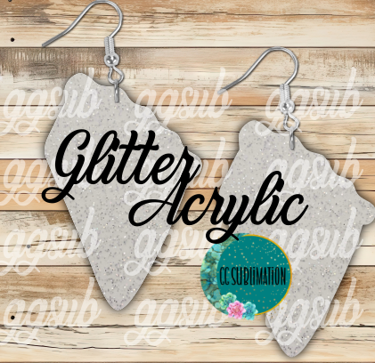 Glitter Acrylic Pie slice 5 & 10 pairs 1.5 & 2 inch size - Sublimation Acrylic