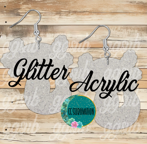 Glitter Acrylic Axolotl 5 & 10 pairs 1.5 & 2 inch size - Sublimation Acrylic