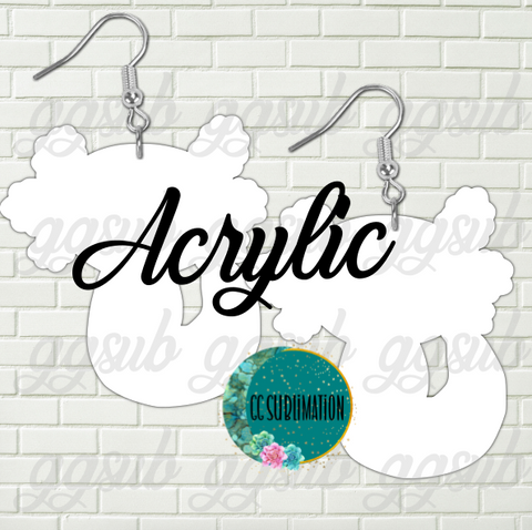 Acrylic - Axolotl 5 & 10 pairs 1.5 & 2 inch size - Sublimation Acrylic