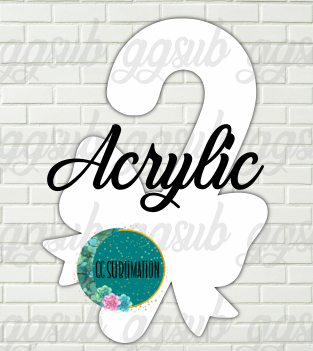 Acrylic Candy cane bow 10 or 20 count 1.5 & 2 inch size (FOR BADGE REELS) - Sublimation Acrylic