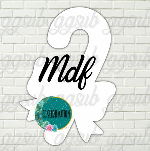 MDF - Candy cane bow withOUT holes 2 sizes to choose from (great for badge reels & hairbow centers)