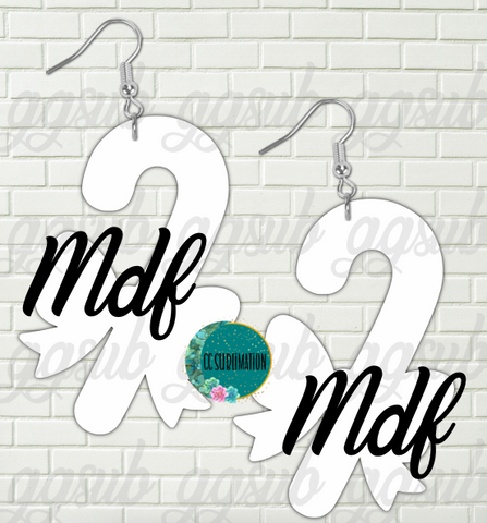 MDF - Candy cane bow earrings 2 sizes to choose from