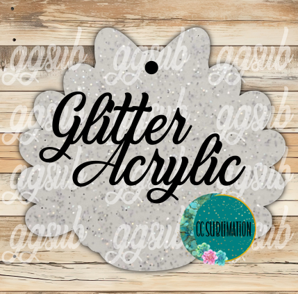 Glitter Acrylic - Turkey with bow With or Without Hole - Sublimation Acrylic