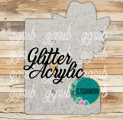 GLITTER Acrylic Cowboy Scarecrow light switch cover - Sublimation Acrylic