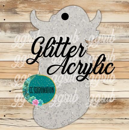 Glitter Acrylic - Highland cow in stocking With or Without Hole - Sublimation Acrylic