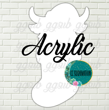 Acrylic Highland cow in stocking 10 or 20 count 1.5 & 2 inch size (FOR BADGE REELS) - Sublimation Acrylic