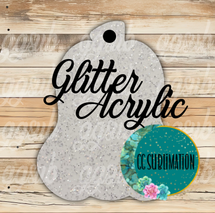 Glitter Acrylic -Lumpy pumpkin With or Without Hole - Sublimation Acrylic