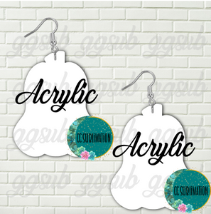 Acrylic - Lumpy pumpkin 5 & 10 pairs 1.5 & 2 inch size - Sublimation Acrylic