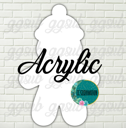 Acrylic Gingerbread with beanie 10 or 20 count 1.5 & 2 inch size (FOR BADGE REELS) - Sublimation Acrylic