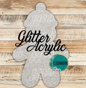 Glitter Acrylic - Gingerbread with beanie 10 or 20 count 1.5 & 2 inch size( FOR BADGE REELS) - Sublimation Acrylic