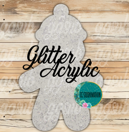 Glitter Acrylic - Gingerbread with beanie 10 or 20 count 1.5 & 2 inch size( FOR BADGE REELS) - Sublimation Acrylic