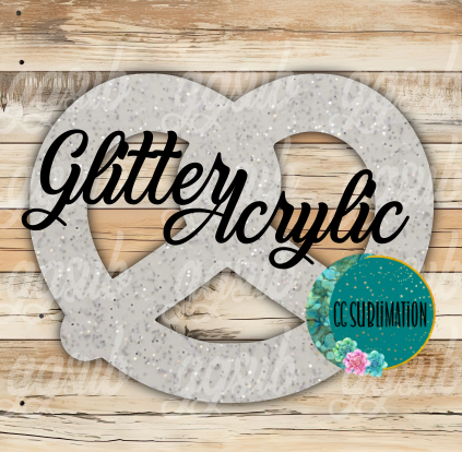 Glitter Acrylic Pretzel 10 or 20 count 1.5 & 2 inch size( FOR BADGE REELS) - Sublimation Acrylic
