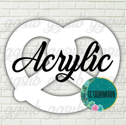 Acrylic Pretzel 10 or 20 count 1.5 & 2 inch size (FOR BADGE REELS) - Sublimation Acrylic
