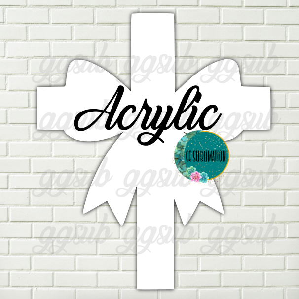 Acrylic Cross with bow 10 or 20 count 1.5 & 2 inch size (FOR BADGE REELS) - Sublimation Acrylic