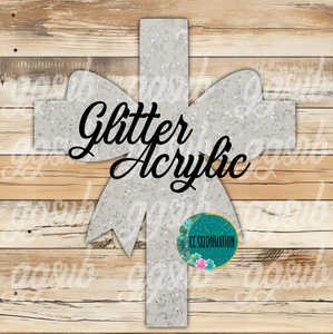 Glitter Acrylic Cross with bow 10 or 20 count 1.5 & 2 inch size( FOR BADGE REELS) - Sublimation Acrylic
