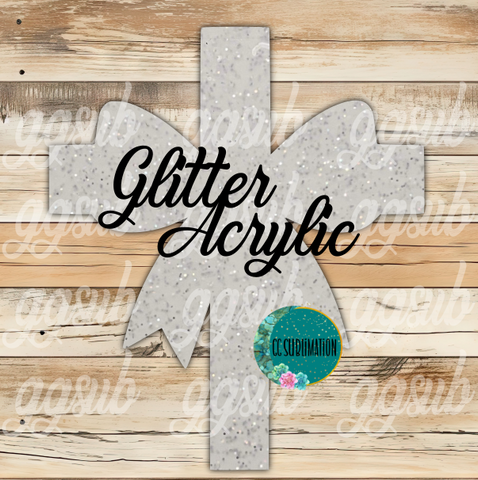 Glitter Acrylic Cross with bow 10 or 20 count 1.5 & 2 inch size( FOR BADGE REELS) - Sublimation Acrylic
