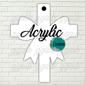 Acrylic- Cross with bow With or Without Hole - Sublimation Acrylic