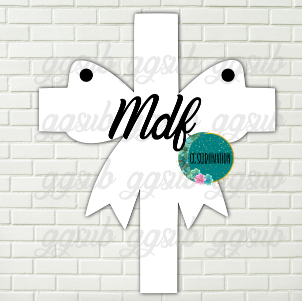 MDF - Cross with bow with holes 3 sizes to choose from